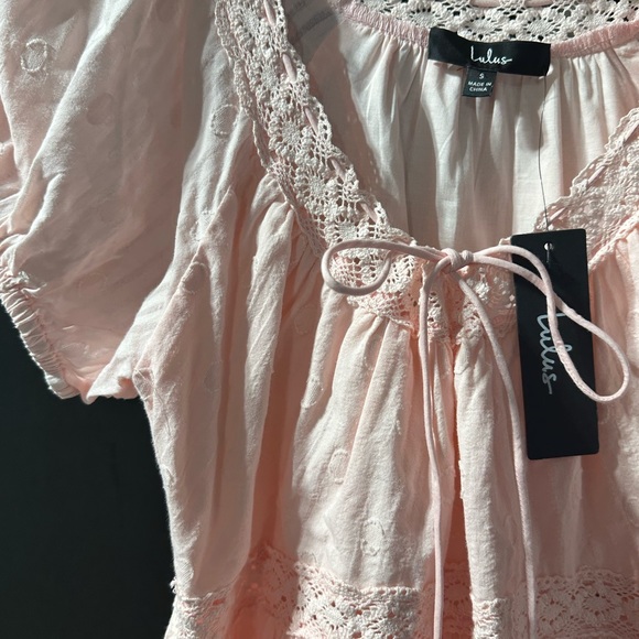 Lulu’s Crochet Trim Coquette Babydoll Dress - Picture 5 of 5